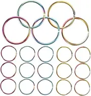 DOITOOL Electroplated Closed Ring Keychain Set 20pcs Metal Split Keychains Large Buckles Small Keyring for DIY Metal Ring Australian Craft