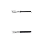 2PK Wiltshire Bar-B Long Handle Stainless Steel Barbeque Turner Tongs 35cm
