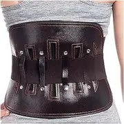 Leather Back Brace Lumbar Support Belt For Men Women Decorative Belt Adjustable Waist Pad Relief Back Pain Herniated Disc For Sports Daily(X-Large)