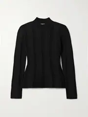 [Sea] Sea - Devon Paneled Stretch-knit Top - Black - xx small xx small Black