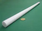 Teflon PTFE Virgin White Rods 1.0" Diameter x 24" Long, Extruded