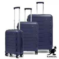 在飛比找博客來優惠-KANGOL - 英國袋鼠輕量耐磨可加大PP行李箱三件組-多