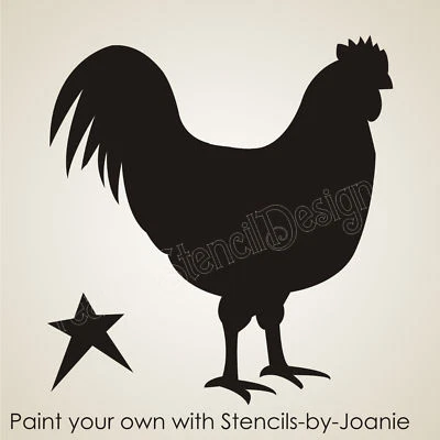Country French Rooster Stencil Prim Barn Star Farm Chicken DIY Craft Art Signs
