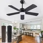 42" Ceiling Fan with Light and Remote,Farmhouse 5 Blades Quiet Reversible DC ...