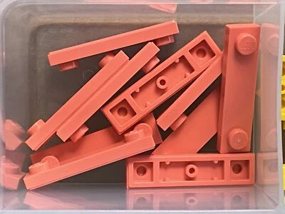 LEGO Parts - Coral Plate 1 x 4 with 2 Studs with Groove - No 41740 - QTY 10