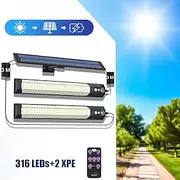 316LED Outdoor Solar Street Lights 3 Meter Cable Led Split Landscape Patio Garden Lights With Remote Control Camping Outdoor Solar Spotlight Solar USB Chargin