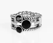 Paparazzi Head in the Stars Black Ring - New
