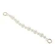 Imitation Pearl Bead Purse Chain 14" for DIY Handbag, Light Gold