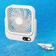 TEITEAI Cruise Fan, Cruise Ship Approved USB Fan, Magnetic Base, 6-10 Hour Battery, Five Speed Control