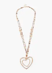 [Taking Shape] Taking Shape Beaded Heart Necklace in Gold - Women's Accessories Gold