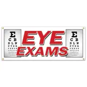 EYE EXAMS BANNER SIGN optometrist optician glasses prescription lens