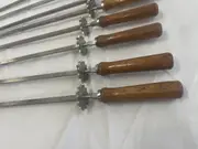 Cyprus Grill Chain Driven Large 8mm Square Stainless Steel Skewer with Gear Cog 725mm Long - PSS-1013-DIS *SET OF 7* **Clearance**