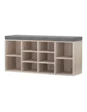 Artiss Shoe Rack Cabinet Shoe Bench Fabric Seat Pine BOA