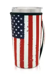 Neoprene Insulated Sleeves Cup Holder with Handle for 20oz Tumbler Cups, Reus...