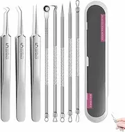 Tweezers, Stainless Steel Blackhead Removal Kit, Professional Facial Blackhead Remover Tweezers, Stainless Steel Blackhead Remover Tool Kit for Whitehead Ance, Style-c