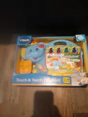 VTech Musical Elephant Toy Touch and Teach Read along Toy Blue