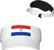[Generic] Flag of Paraguay Sun Visor Hats Paraguayan Sunscreen Visor Cap for Sport Beach Tennis Golf Running Hiking