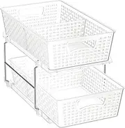 SimpleHouseware 2 Tier Pull Out Drawer for Cabinet Under Sink Organiser, Clear