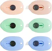 Mini Ceramic Box Cutter, 6pcs Package And Box Opener, Retractable Safety Cutters, Small Utility Knife Ceramic Blades with Keychain Hole