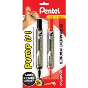 Pentel Maxiflo Permanent Markers Black and Red 2 Pack