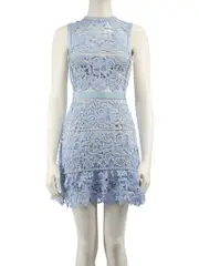 Blue Flower Lace Mini Dress