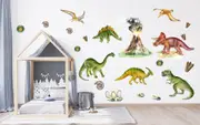 [Namly Design] Wallsticker - Dinosaur and Volcano
