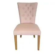 [Florabelle Living] Greenwich Linen Dining Chair Blush *Limited Edition