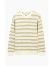 NWT COS Men's Natural Striped Boiled-wool Relaxed Jumper Pullover Sweater Size M