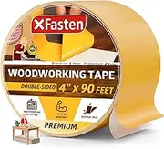 XFasten Double Sided Woodworking Tape 4 Inches x 90 Feet, Residue-Free and Removable Double Sided Wood Mounting Boards, Masking Tape for Wood Template, MDF, Metal, Edge Banding, Routing, Anchoring
