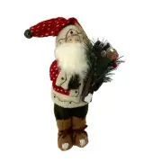 Santa - St. Nicholas Square Santa Holding Skis and Greens - NEW