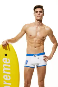 在飛比找樂天市場購物網優惠-新款希賓seobean夏季外貿男士平角泳褲低腰性感泳褲數字游