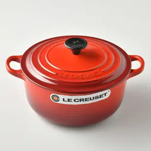 Le Creuset 琺瑯鑄鐵圓鍋 琺瑯鍋 鑄鐵鍋 湯鍋 燉鍋 炒鍋 18cm 1.8L 櫻桃紅 法國製