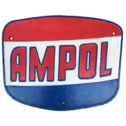 Ampol Motor Oil 30cm Hamburger Style Cast Iron Sign