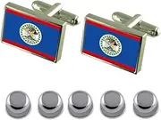 [Select Gifts] Shirt Dress Studs Belize Flag Cufflinks