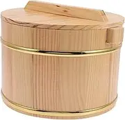 SOLUSTRE 1Set Shaped Rice Steaming Bucket with Lid Wooden Container for Kitchen Restaurant Use Food Storage for Rice Tofu Sushi Serving
