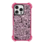 iPhone 16 Pro Bounce Case MagSafe Compatible Transparent Black Cute Funny Doodle Graffiti Drawings