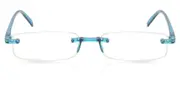 Rectangle Rimless Plastic Men's Glasses Blue, Size +1.00 - Lenses Included - Private Health Rebate - Blue Light Block Available - SmartBuy Readers