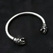 925 Silver Lion Bracelet from Ancient Carthage. Phoenician Jewelry. Reenactment.