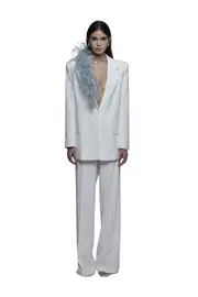 [The Archivia] The Archivia-Tailleur Gea Ivory Ice-Donna -Bianco, Blu 42 Bianco, Blu