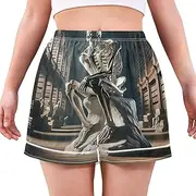 [RPLIFE] Skeleton Thinker Womens Sleeping Shorts, Lounge Shorts for Women, Comfy Summer Pajamas Women