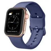 For Apple Watch SE (2nd Generation),40-mm Case,Pin Buckle Silicone Watch Band,Violet Gray