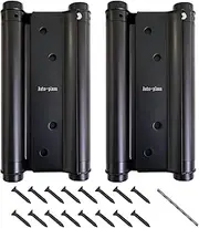 2Pcs 6" Cafe Saloon Door Swing Self Closing Double Action Spring Hinge Black