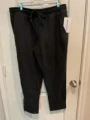 ATHLETA Cozy Karma Zip Pant. Athletic. Black XL. Tie Waist. Retail $99. NWT.