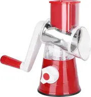 Manual Kitchen Vegetable Food Rotary Drum Grater Chopper Slicer Cutter Shredder - Red