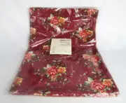 Homesmart Red Floral Table Linen Set 4 Placemat 1 Table Runner Poly Blend - NEW
