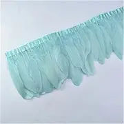 YUMAO 10Meters Goose Feathers Trims Fringe Geese Feather Ribbon Black White Feathers for Crafts Wedding Feathers Decoration 0216 (Color : Mint Green)