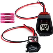 LIZAPUS 2-PIN Male & Female Fog Lights Connector Compatible with Dodge Ram 2500 2003-2009 5.7L/5.9L/6.7L/8.0L Front 55077474AC Harness Wire Pigtail