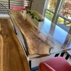 Clear Epoxy Dining Table, Wooden Table, Epoxy Counter Table, Handmade Furniture
