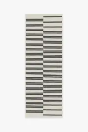 75' x 215' | Machine Washable Runner Rug | Kid & Pet Friendly | Indoor Rug | Offset Stripe Black Outdoor Rug | Ruggable
