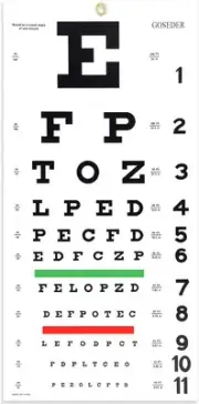 Snellen Eye Chart, Charts for Exams 20 Feet 22×11 Inches, Low Vision...